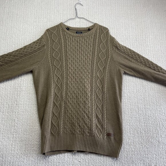 Buffalo David Bitton Sweater Mens L Brown / Beige 3D cable Knit Pullover Cozy - Picture 6 of 12